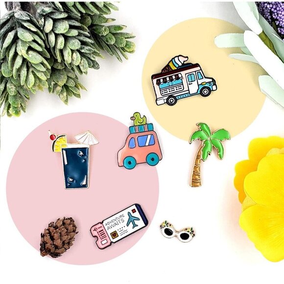 Enamel Pin Set Metal Brooch Badges 11 Pieces for Jackets Bags DIY Craft main image 4